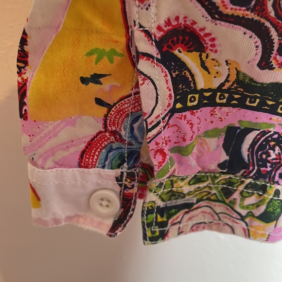 Serengeti Light Weight patchwork lady print jean jacket style shacket, size L - Picture 10 of 10